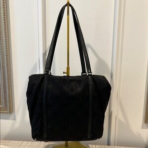 Ferragamo Black Fabric Shoulder Tote Bag